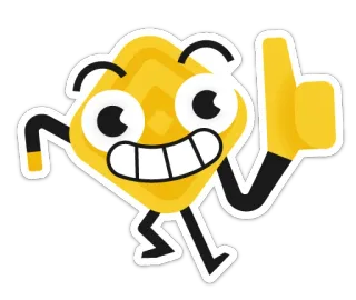 👍 cartoon, character, smile, thumbs up, yellow telegram sticker