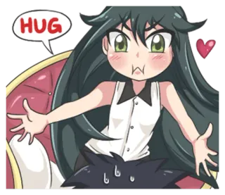 🤗 HUG anime, cartoon, hug, cute telegram sticker