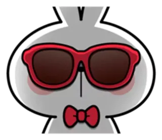 😎 Hase, Brille, Fliege, Cartoon, Tier, Figur whatsapp sticker
