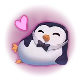 😘 słodki, pingwin, serce, miłość, zwierzę, kreskówka telegram sticker
