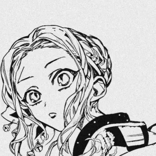 💗 anime, manga, character, illustration, black and white telegram sticker