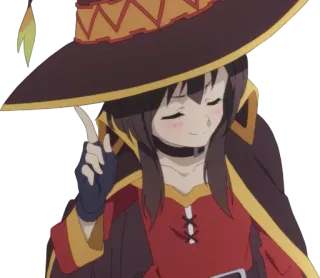 😀 Megumin Konosuba アニメ, めぐみん, このすば, 魔法使い, 魔道士, 可愛い telegram sticker