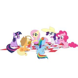 🎎 My Little Pony, дружба, мультфильм, пони, пикник telegram sticker