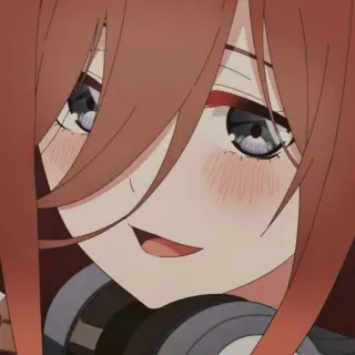 🔪 Miku Nakano The Quintessential Quintuplets Аниме, Девушка, Манга, Милый, Наушники telegram sticker
