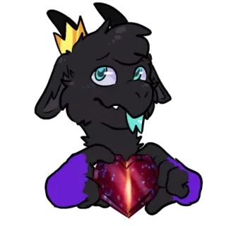 ❤️ furry, dragón, corazón, monstruo, dibujos animados, lindo, fantasía telegram sticker