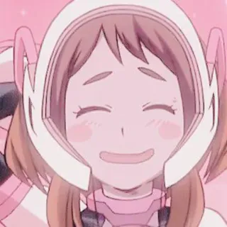 ☺️ Ochaco Uraraka My Hero Academia anime, manga, hero, ochaco uraraka, pink, cute telegram sticker