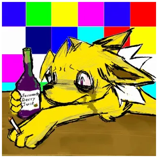 🍺 Fermented Berry Juice Dessin animé, Fumer, Boire, Alcool, Renard telegram sticker