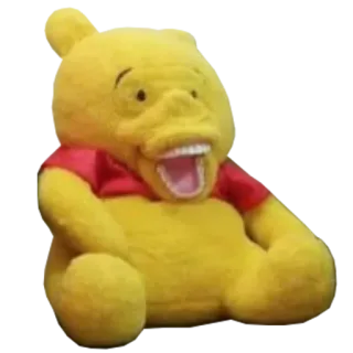 😆 Winnie the Pooh 위니 더 푸, 웃긴, 곰, 봉제인형, 밈 telegram sticker