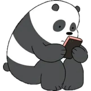 🐼 Panda We Bare Bears Panda, We Bare Bears, Desenho animado, Animado, Animal, Urso, Telefone, Relaxante telegram sticker