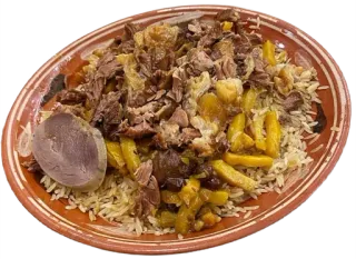 🍚 jedzenie, danie, ryż, mięso, pilaw, kuchnia środkowoazjatycka telegram sticker