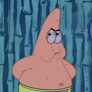 ✨ Patrick Star SpongeBob SquarePants 패트릭, 별, 스폰지밥, 네모바지, 만화, 화난, 심술궂은 telegram sticker