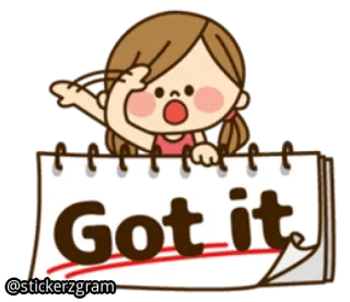 👍 Got it got it, cartoon, expression, agreement, acknowledgment, cute, sticker telegram sticker