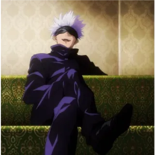 🙂 Gojo Satoru Jujutsu Kaisen Anime, Gojo Satoru, Jujutsu Kaisen, Manga, Personnage, Bandana, Assis telegram sticker
