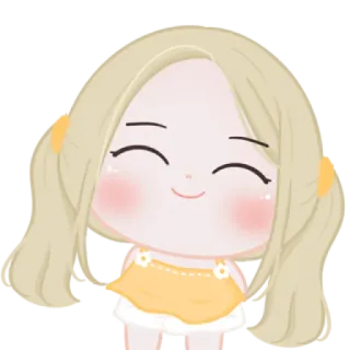 🍬 Dibujos animados, Lindo, Chica, Pelo rubio, Ilustración telegram sticker