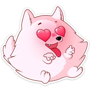 😍 หมา, สติกเกอร์, รัก, หัวใจ, นิ้วกลาง, หยาบคาย telegram sticker