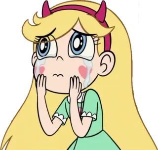😰 Star Butterfly Star vs. the Forces of Evil การ์ตูน, ร้องไห้, เศร้า, ดาว, ผีเสื้อ, แอนิเมชัน telegram sticker