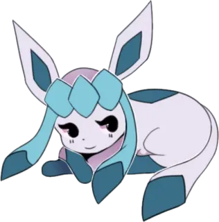 😊 Glaceon Pokemon glaceon, pokemon, imut, tipe es, eeveelution, video game, anime, kartun whatsapp sticker