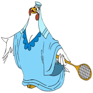 🏸 pollo, dibujos animados, tenis, deportes, humor telegram sticker
