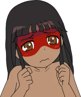 😟 애니메이션, 소녀, 화난, 만화, 토착 telegram sticker