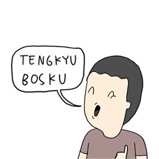 👍 TENGKYU BOSKU merci, dessin animé, homme, gratitude telegram sticker