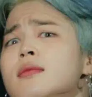 😧 Jimin K-pop, singer, idol, celebrity, expression, face, funny, person telegram sticker