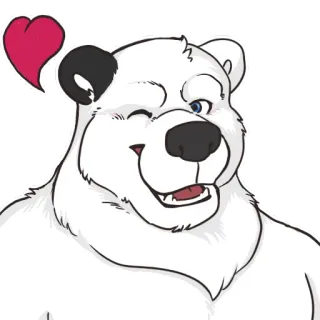😘 ours, animal, dessin animé, poilu, amour, cœur, mignon telegram sticker