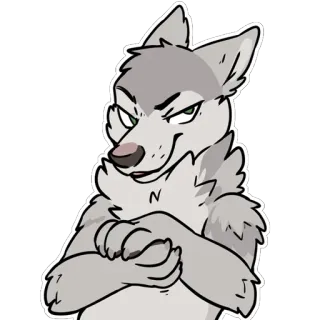 😈 wolf, furry, dier, cartoon, personage telegram sticker