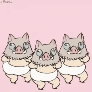 🕺 Inosuke Hashibira Demon Slayer anime, demon slayer, inosuke hashibira, chibi, cute, cartoon telegram sticker