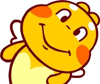 🙃 น่ารัก, สัตว์, การ์ตูน, สีเหลือง, มีความสุข telegram sticker