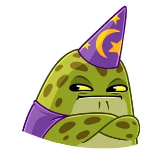 🙅‍♂️ frog, wizard, cartoon, mage, fantasy, funny telegram sticker