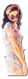 😜 女性, サングラス, ドレス, ヘアバンド, レトロスタイル telegram sticker