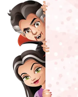 👀 Dracula vampiro, halloween, mostro, cartone animato, coppia telegram sticker