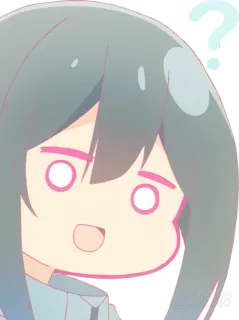 ❔ Anime, Pytanie, Zdezorientowany, Kreskówka, Animowany whatsapp sticker