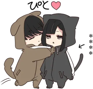 🍫 ぴと Anime, Dessin animé, Mignon, Personnage, Chien, Chat telegram sticker