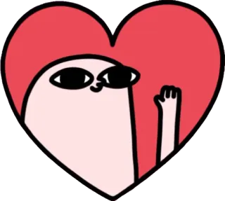 ❤️ heart, cartoon, character, love, sticker telegram sticker
