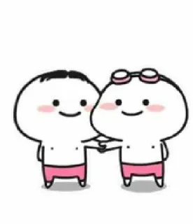 🤝 lucu, kartun, berenang, persahabatan, ceria whatsapp sticker