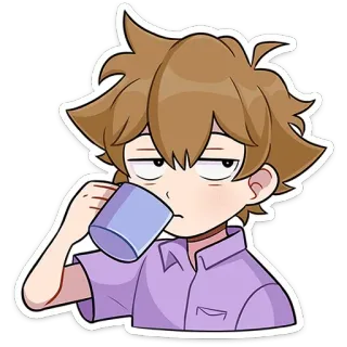 ☕️ caffè, assonnato, cartone animato, bere, stanco, mattina telegram sticker