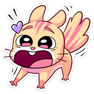 😨 卡通, 猫, 可爱, 贴纸, 动物, 心, 兴奋 telegram sticker