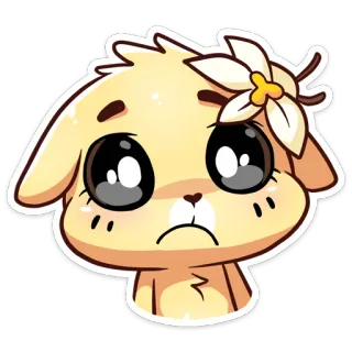 ☹️ dễ thương, chó, hoạt hình, động vật, nhãn dán telegram sticker
