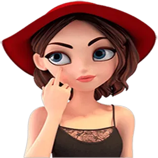 😏 kobieta, dziewczyna, kreskówka, 3D, postać, środkowy palec telegram sticker