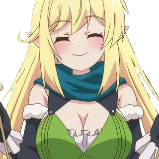 ☺️ Аниме, Эльф, Блондинка, Персонаж, Фэнтези telegram sticker