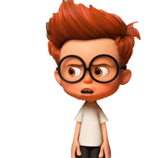 😶 Sherman Mr. Peabody & Sherman dibujos animados, Sherman, Mr. Peabody, animación, niño, gafas, preocupado whatsapp sticker