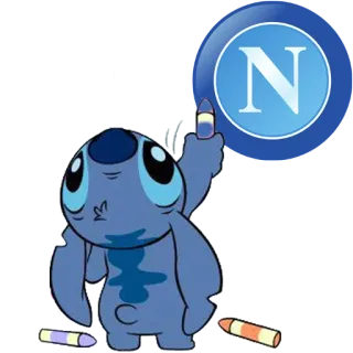 ⚽️ Stitch stitch, disney, middle finger, cartoon, offensive, crayon, blue telegram sticker