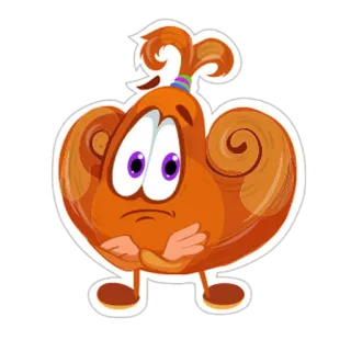 😧 laranja, desenho animado, fofo, personagem telegram sticker