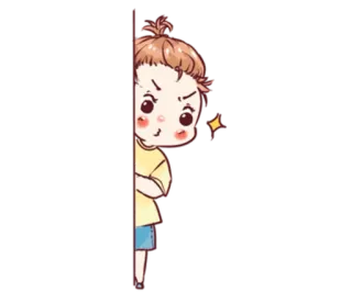 😳 cartoon, angry, cute, girl, peeking, anime telegram sticker