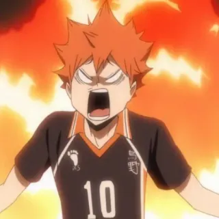 🍙 Hinata Shoyo Haikyuu!! anime, haikyuu, hinata shoyo, cartoon, angry, shonen telegram sticker