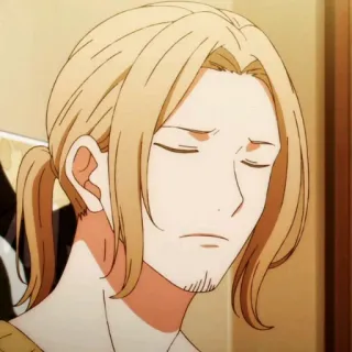 🖇 Anime, Charakter, Mann, Blonde Haare, Porträt whatsapp sticker