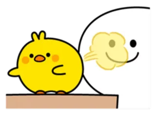 😵 pintinho, desenho animado, pum, humor, engraçado, personagem, animal telegram sticker