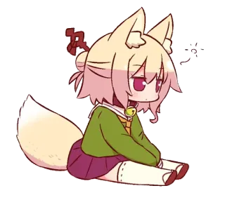 😐 Anime, Renard, Kemonomimi, Mignon, Chibi telegram sticker