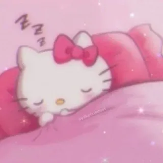 🌟 Hello Kitty hello kitty, kawaii, schlaf, cartoon, süß, rosa telegram sticker